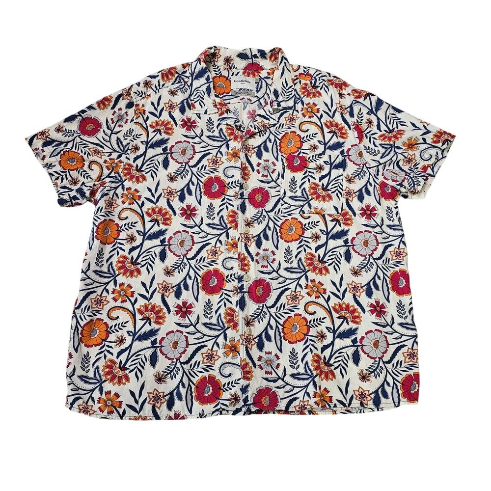 Mens Goodfellow & Co. Size XL Button Down Shirt Floral Paisley Short Sleeve